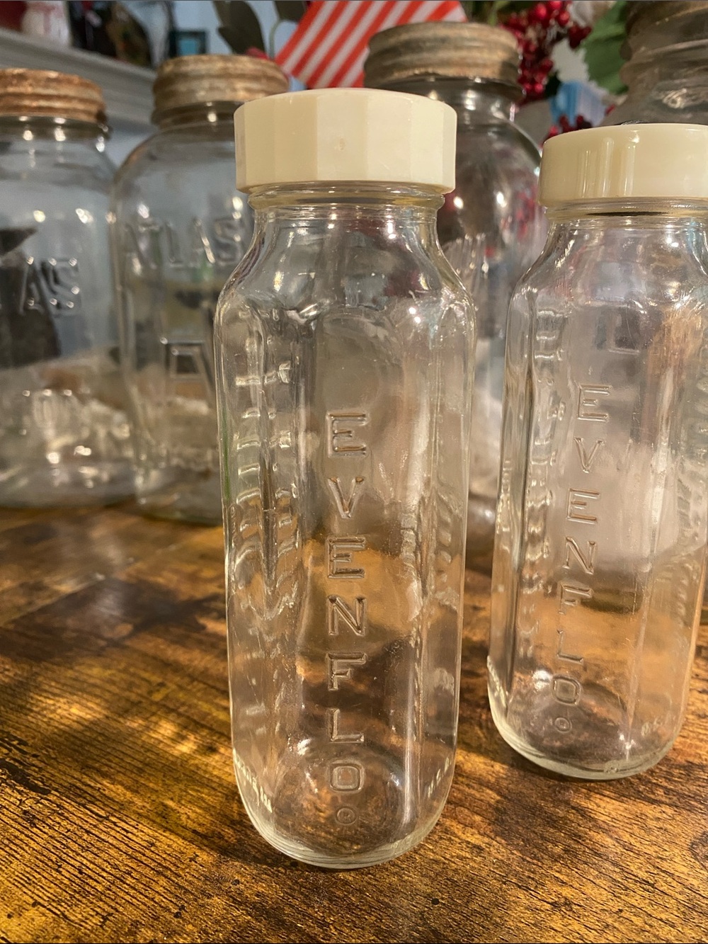 Evenflo set of 2 Clear Glass Baby Bottle with  Cap